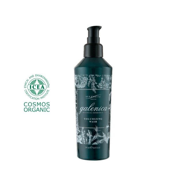 Ploniems ir retėjantiems plaukams apimties suteikiantis šampūnas Maxxelle Galenica VOLUMIZING WASH 250 ml ir 1 l
