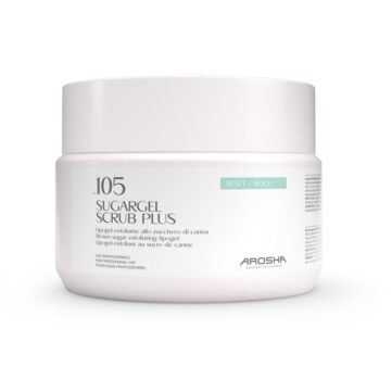 AROSHA .105 SUGARGEL SCRUB PLUS rudojo cukraus šveičiamasis lipogelis kūnui 500 ml